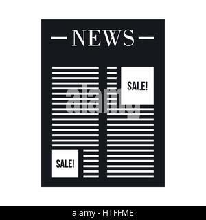 Zeitung mit Platz für Ad-Symbol, einfachen Stil Stock Vektor
