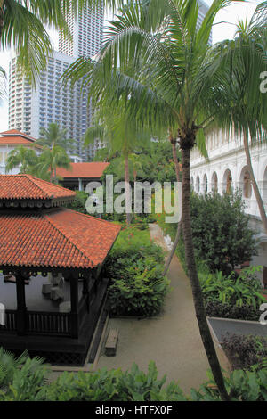 Singapur, Raffles Hotel Arcade, Garten, Stockfoto