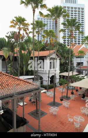 Singapur, Raffles Hotel Arcade, Garten, Stockfoto