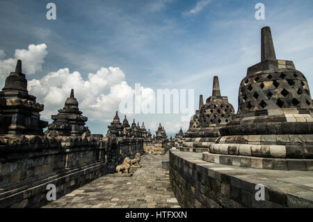 Borobudur buddhistischer Tempel in Magelang, Zentral-Java Stockfoto