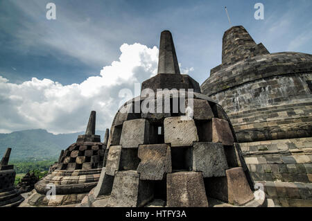 Borobudur buddhistischer Tempel in Magelang, Zentral-Java Stockfoto