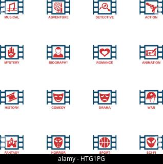 Kino-Genre Web Icons für User Interfacedesign Stock Vektor