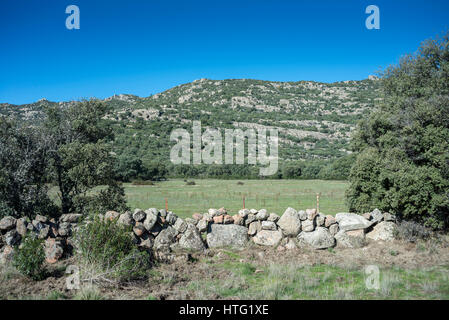 Blick auf Hoyo de Manzanares Range im Guadarrama-Gebirge, Provinz von Madrid, Spanien Stockfoto