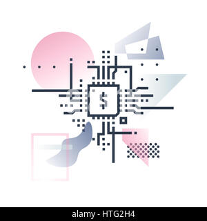 Finanztechnologie und globale Fintech-Industrie. Abstrakte Darstellung Konzept. Stockfoto