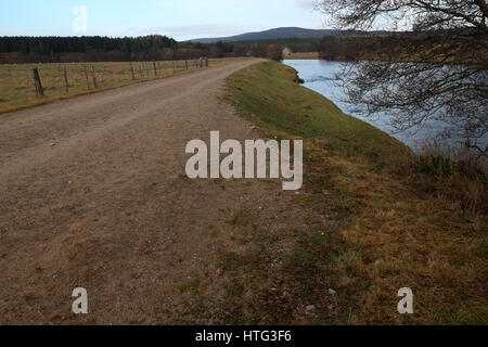 Pfad entlang des Flusses Spey - in der Nähe von Cromdale - Speyside Way - Highlands - Schottland - UK Stockfoto