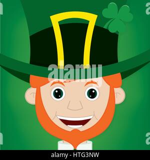 Niedlichen Cartoon Kobold Karte im Vektorformat. Stock Vektor