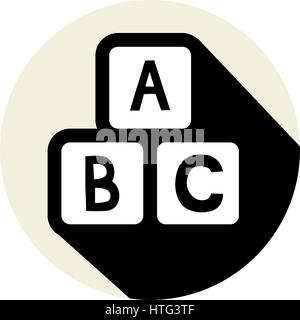 Baby Würfel mit Buchstaben-Symbol-lernen ABC-Symbol Stock Vektor