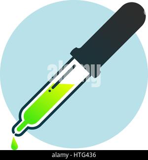 Nehmen Sie die Probe mit Pipette. Vektor icon Stock Vektor