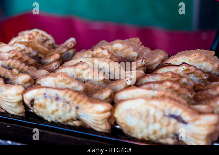 sehr berühmte Suppen in Südkorea: Fisch geformt Pfannkuchen in süßer Rotwein gefüllt worden. Stockfoto