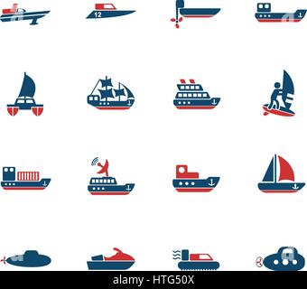 Wasser Transport Web Icons für User Interfacedesign Stock Vektor