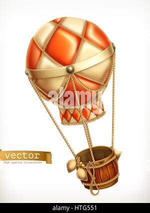 Heißluftballon, 3d Vektor icon Stock Vektor
