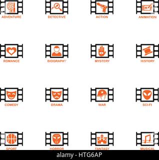 Kino-Genre Web Icons für User Interfacedesign Stock Vektor