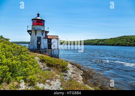 Eichhörnchen Punktlicht ist ein Leuchtturm markiert den südwestlichsten Punkt der Arrowsic Insel am Kennebec River. Es wurde 1898 gegründet und ist liste Stockfoto