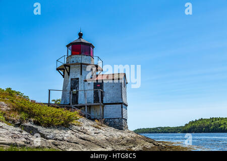 Eichhörnchen Punktlicht ist ein Leuchtturm markiert den südwestlichsten Punkt der Arrowsic Insel am Kennebec River. Es wurde 1898 gegründet und ist liste Stockfoto