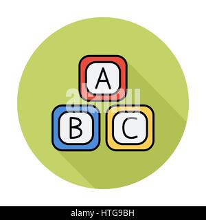 Blöcke-Symbol. Flache Vektor im Zusammenhang mit Symbol mit langen Schatten für Web und mobile Anwendungen. Es ist einsetzbar als - Infografik-Element, Symbol, Piktogramm, Logo Stock Vektor