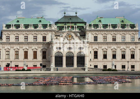 Oberen Schloss Belvedere in Wien, Österreich. Stockfoto