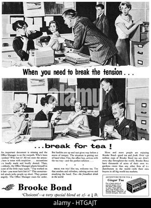 1959 britische Werbung für Brooke Bond Tee. Stockfoto