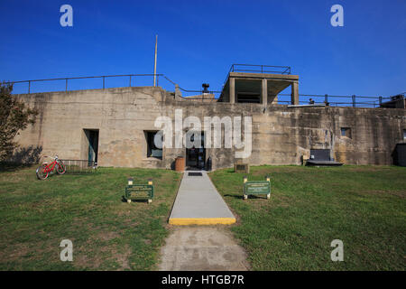 Die Außenseite des Akku Garland, alte Küsten- fort und jetzt Teil der Tybee Island Lighthouse Hotel. Stockfoto