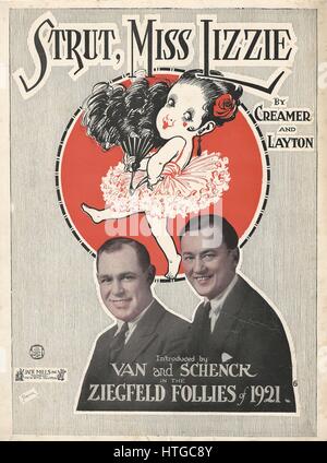 "Strebe, Miss Lizzie" aus der "Ziegfeld Follies von 1921" musikalische Noten decken Stockfoto