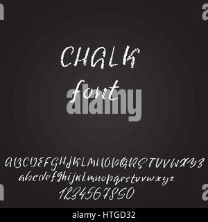 Handschriftliche Vektorschrift Kreide. Nachahmung Textur der Kreide. Moderne Hand gezeichnete Alphabet. Isolierten Buchstaben. Stock Vektor