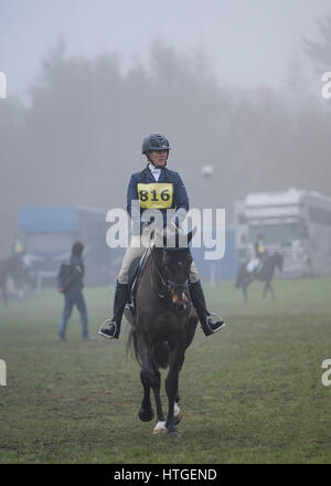 Tweseldown, UK. 11. März 2017. Die Horse Trials bei Tweseldown.Zara Tindall Gladstone bei Tweseldown Pferd Reiten Studien Kredit: Scott Carruthers/Alamy Live-Nachrichten Stockfoto