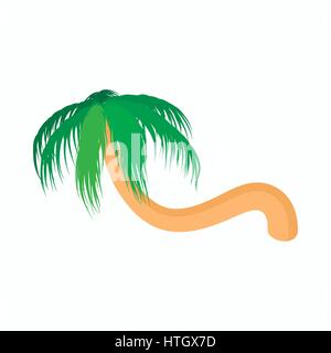 Gekrümmten horizontalen Palm-Baum-Symbol Stock Vektor