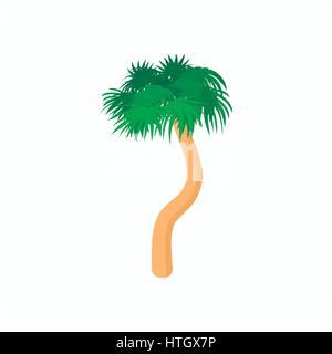 Gebogene Palm-Baum-Symbol, Cartoon-Stil Stock Vektor