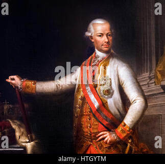 Leopold II. (1747-1792), Heiliger römischer Kaiser, König von Ungarn und Böhmen, Erzherzog von Österreich und Großherzog der Toskana. Porträt von unbekannten Künstler, Oill auf Leinwand, c.1790. Detail aus einem größeren Gemälde, HTGYTH. Stockfoto