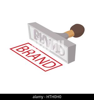 Stempel-Markensymbol, Cartoon-Stil Stock Vektor