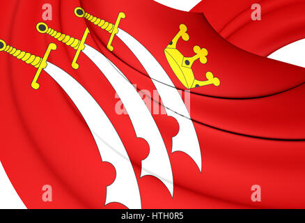 3D Flagge von Middlesex, England. 3D Illustration. Stockfoto