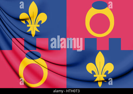 3D Flagge von Montgomery County, Maryland. 3D Illustration. Stockfoto