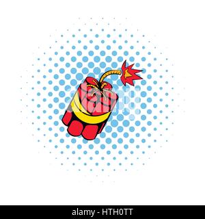 Roten Dynamitstangen Symbol, Comic Stock Vektor