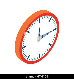 Wanduhr mit roten Rand Symbol, isometrischen 3d Stil Stock Vektor