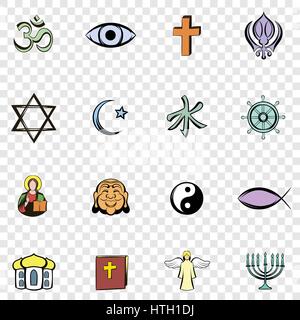 Religion stellen icons Stock Vektor