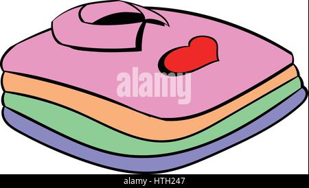 Stapel von Mens Shirts mit Herz-Symbol, Symbol-cartoon Stock Vektor