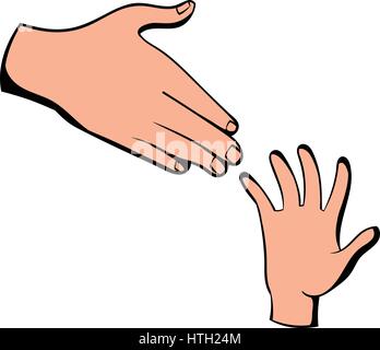 Helfende Hände-Symbol, Symbol-cartoon Stock Vektor