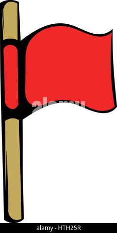 Rote Fahnensymbol, Symbol-cartoon Stock Vektor