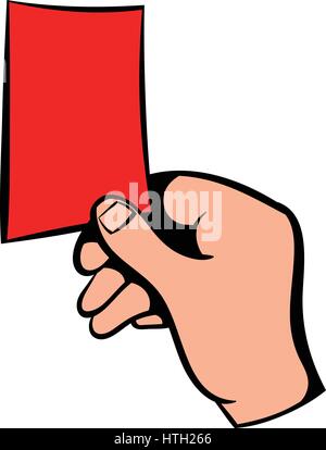 Rote Karte-Symbol, Symbol Cartoon angehoben Stock Vektor