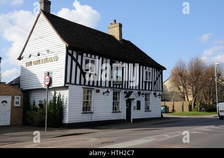 Der Greyhound, Sawston, Cambridgeshire, datiert bis ins späte 15. oder Anfang des 16. Jahrhunderts Stockfoto