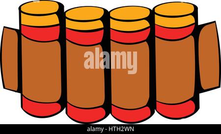 Patronen Munition Symbol, Symbol Cartoon Jagd Stock Vektor