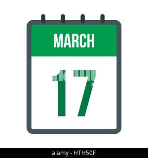 Kalender mit St. Patricks Day-Date-Symbol Stock Vektor
