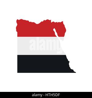 Karte von Ägypten mit dem Bild der Nationalflagge Stock Vektor