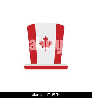 Canada Day-Hut-Symbol, flachen Stil Stock Vektor