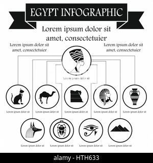 Ägypten-Infografik-Elemente, einfachen Stil Stock Vektor