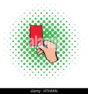 Erhabene rote Kartensymbol, Comic Stock Vektor