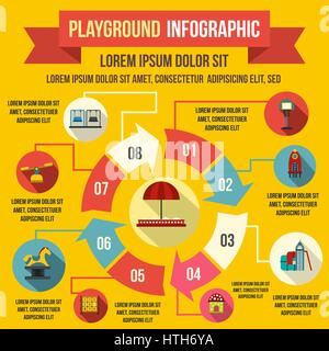 Spielplatz Infografik Elemente, flachen Stil Stock Vektor