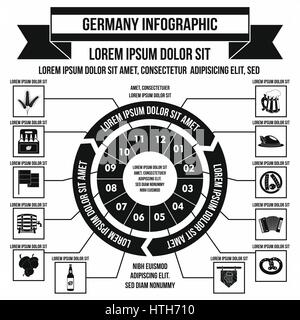 Deutschland Infografik, einfachen Stil Stock Vektor