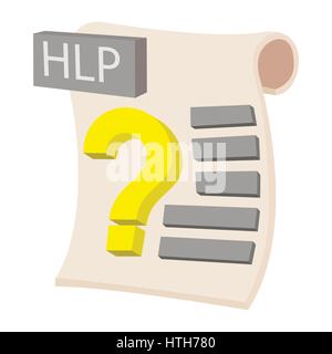 HLP-Erweiterung Symbol Text Datei Cartoon-Stil Stock Vektor