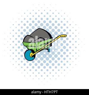 Einrad-Trolley-Symbol, Comic Stock Vektor