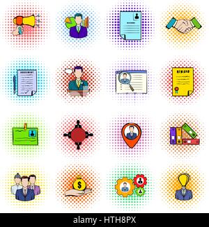 Human Resources Icons set Stock Vektor